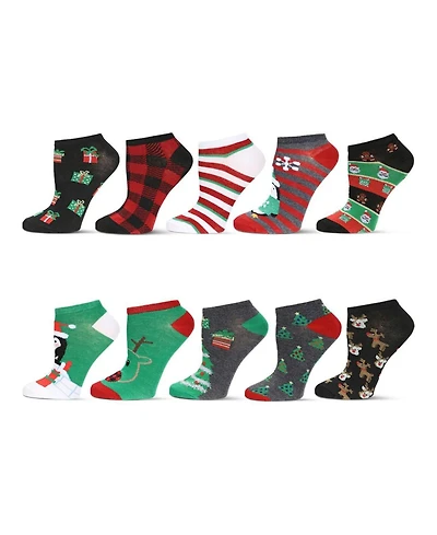MeMoi Women's 10 Pair Pack Holiday Low Cut Socks