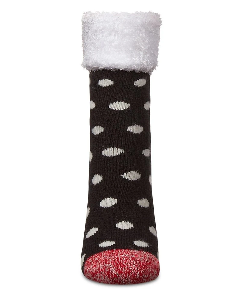 MeMoi Women's Polka Dot Plush Cabin Sock