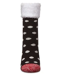 MeMoi Women's Polka Dot Plush Cabin Sock