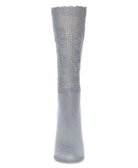 MeMoi Women's Delicate Flake Embroidered Crew Socks