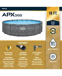 Bestway Apx 365 18'x52" Round Above Ground Swimming Pool Set with Pump & Ladder