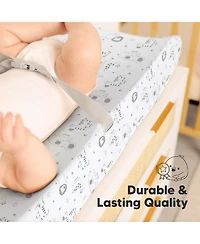 KeaBabies 2pk Soothe Changing Pad Covers for Girl, Boy, Soft Cotton Contoured Diaper Table