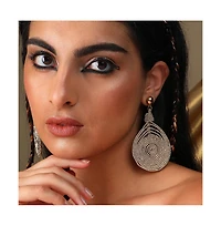 Sohi Women's Silver Rope Drop Earrings