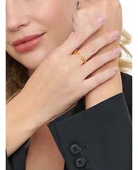 Devata Open Heart Eternity Ring in Gold Plated Sterling Silver