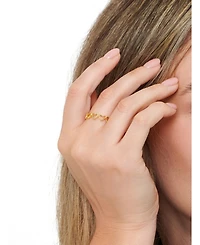 Devata Open Heart Eternity Ring in Gold Plated Sterling Silver