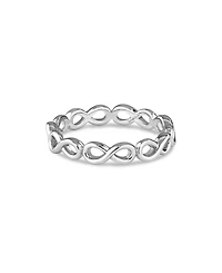 Devata Infinity Eternity Ring in Rhodium Plated Sterling Silver