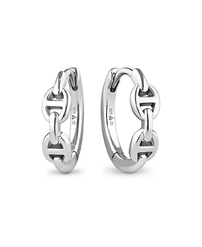 Devata Mariner Hoop Earrings in Rhodium Plated Sterling Silver