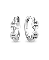 Devata Mariner Hoop Earrings in Rhodium Plated Sterling Silver