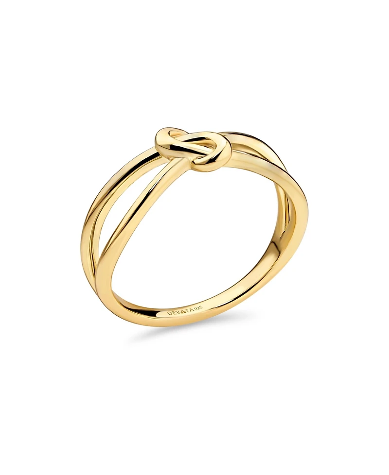 Devata Love Knot Ring in Gold Plated Sterling Silver