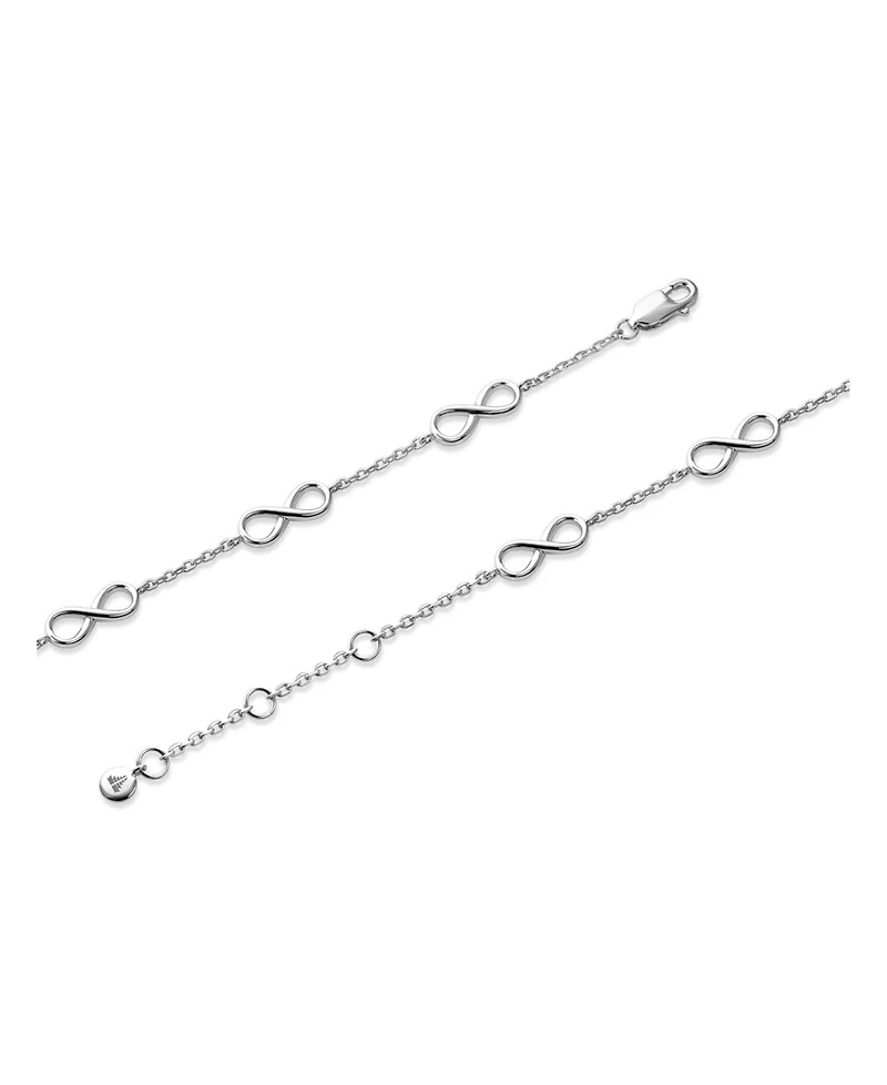 Devata Infinity Chain Bracelet in Rhodium Plated Sterling Silver