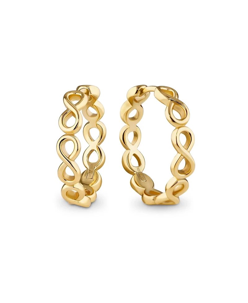 Devata Infinity Hoop Earrings in Gold Plated Sterling Silver