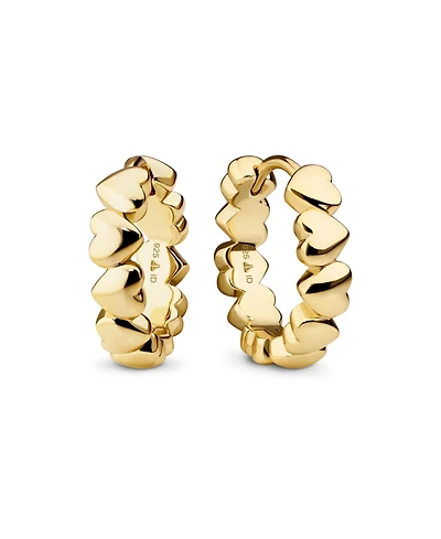 Devata Sweet Heart Hoop Earrings in Gold Plated Sterling Silver