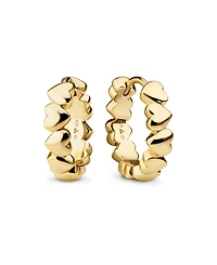 Devata Sweet Heart Hoop Earrings in Gold Plated Sterling Silver
