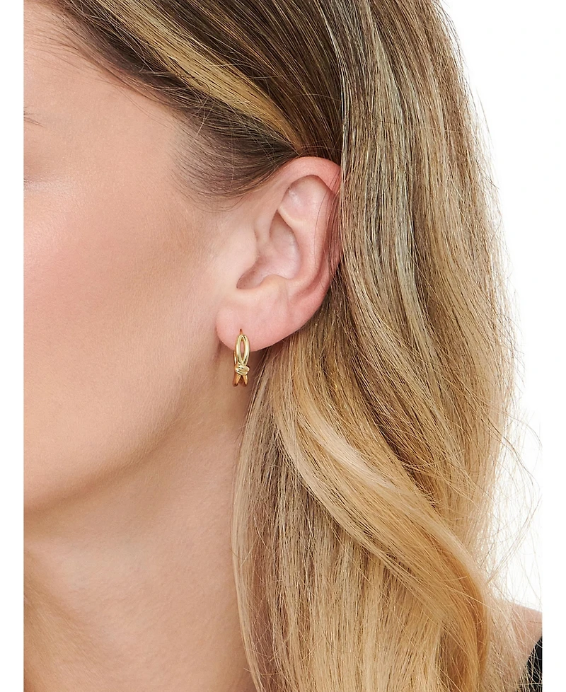 Devata Love Knot Hoop Earrings in Gold Plated Sterling Silver