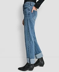 Dkny Jeans Women's High-Rise Classic Cuffed Straight-Leg