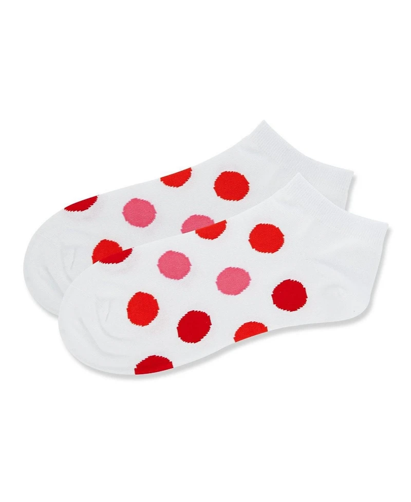 MeMoi Women's Polka Dance Soft-Fit Cotton-Rich Low Cut Socks