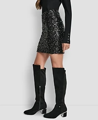 Dkny Jeans Women's Sequin Embellished Mini Skirt