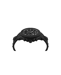 Plein Sport Mens Warrior Tech Chronograph Date Quartz Black Silicone Strap 47.5mm