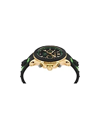 Plein Sport Mens Warrior Tech Chronograph Date Quartz Green Silicone Strap 47.5MM