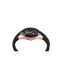 Plein Sport Mens Tigermaster 3 Hand Date Quartz Black Silicone Strap 47mm