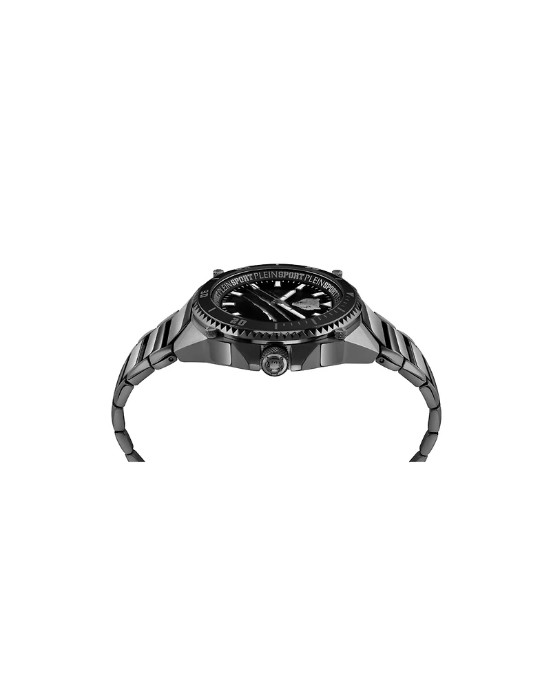 Plein Sport Mens Thunder Force 3 Hand Quartz Ip Black Bracelet 47mm