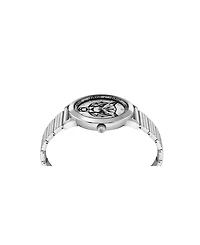 Plein Sport Mens Iron Tiger 3 Hand Quartz Stainless Steel Bracelet 44MM