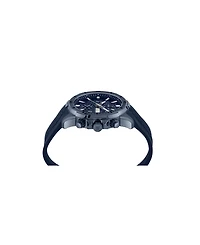Plein Sport Mens Impact Chronograph Date Quartz Blue Silicone Strap 46MM