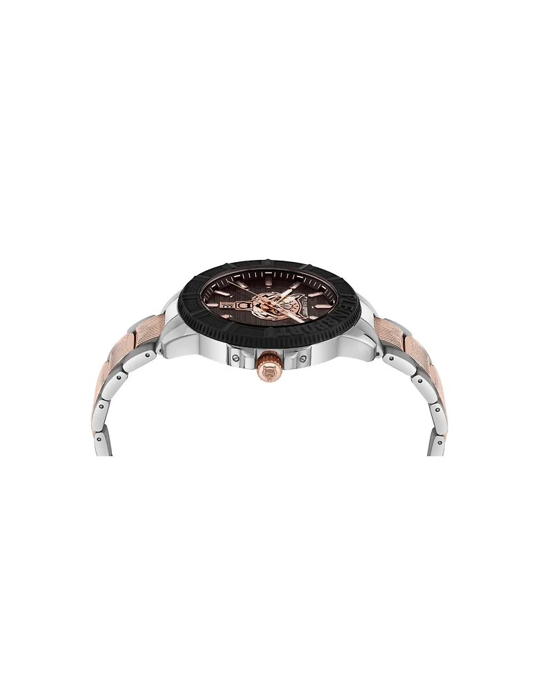 Plein Sport Mens City Rush 3 Hand Date Quartz Two Tone Bracelet 45MM