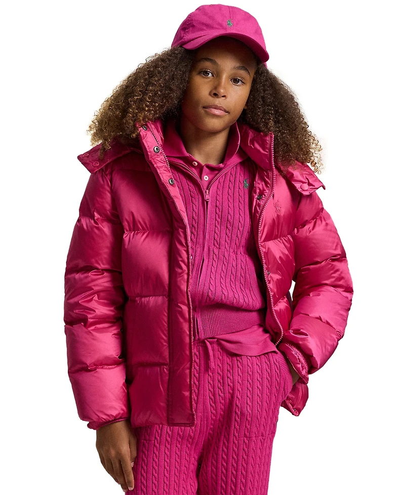Polo Ralph Lauren Girls 7-16 Metallic Hooded Outerwear Coat