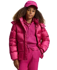 Polo Ralph Lauren Girls 7-16 Metallic Hooded Outerwear Coat