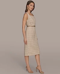 Donna Karan New York Women's Tweed Midi A-Line Dress