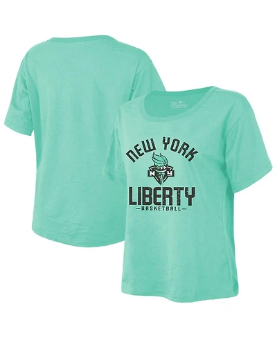 Majestic Women's Mint New York Liberty The Edge Premium Boxy T-Shirt