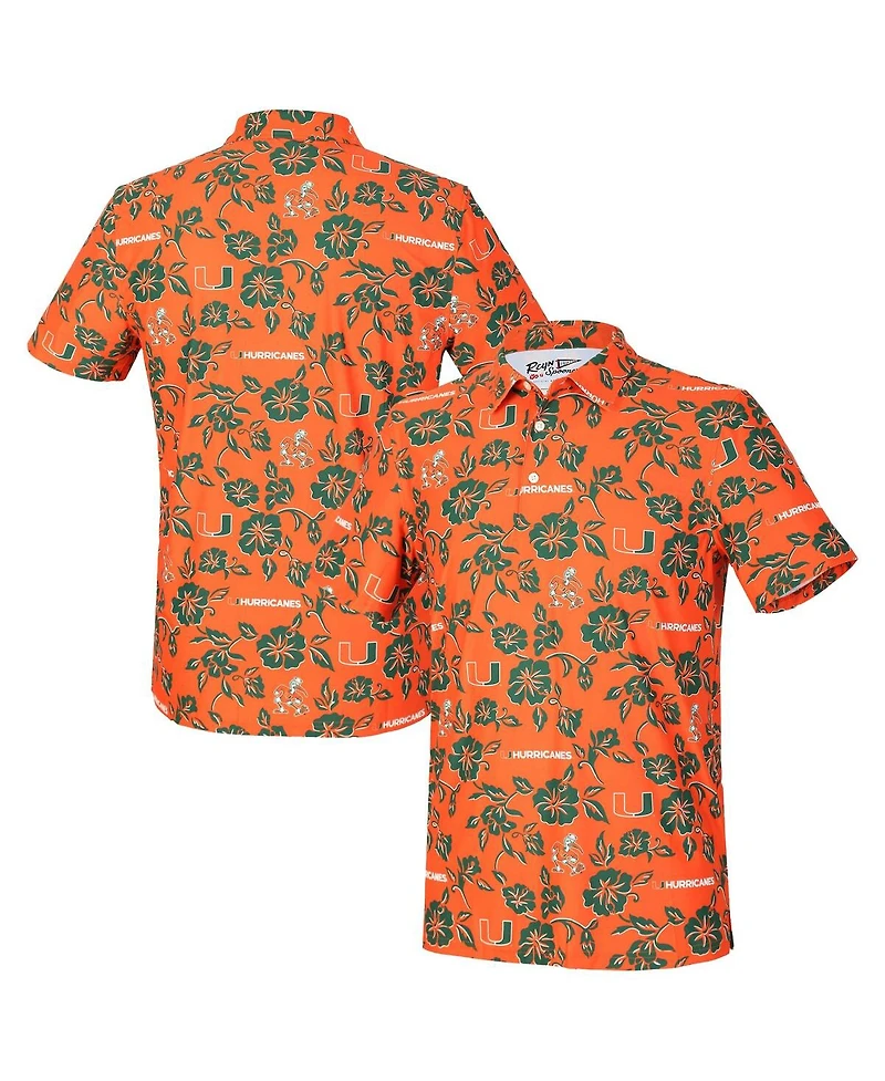 Reyn Spooner Men's Orange Miami Hurricanes Pua Performance Polo Shirt