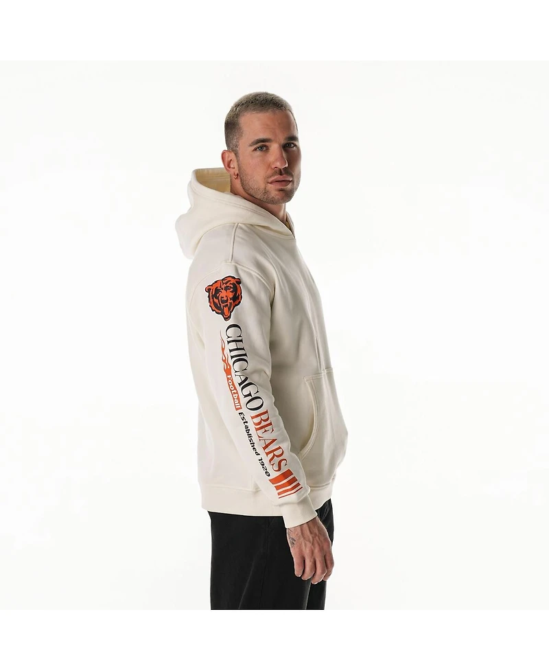 The Wild Collective Men's and Women's Cream Chicago Bears Stacked Graphic Sleeve Fleece Hoodie