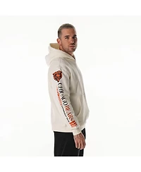 The Wild Collective Men's and Women's Cream Chicago Bears Stacked Graphic Sleeve Fleece Hoodie