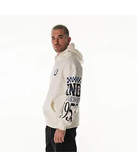 The Wild Collective Men's and Women's Cream Indianapolis Colts Stacked Graphic Sleeve Fleece Hoodie