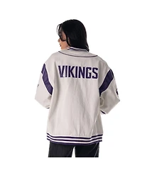 The Wild Collective Men's and Women's White Minnesota Vikings Oversized Retro Full-Zip Jacket