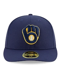 New Era Men's Navy Milwaukee Brewers 2025 Mlb Postseason Side Patch Low Profile 59FIFTY Fitted Hat