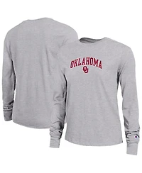 Champion Women's Gray Oklahoma Sooners Arch Over Logo Long Sleeve T-Shirt