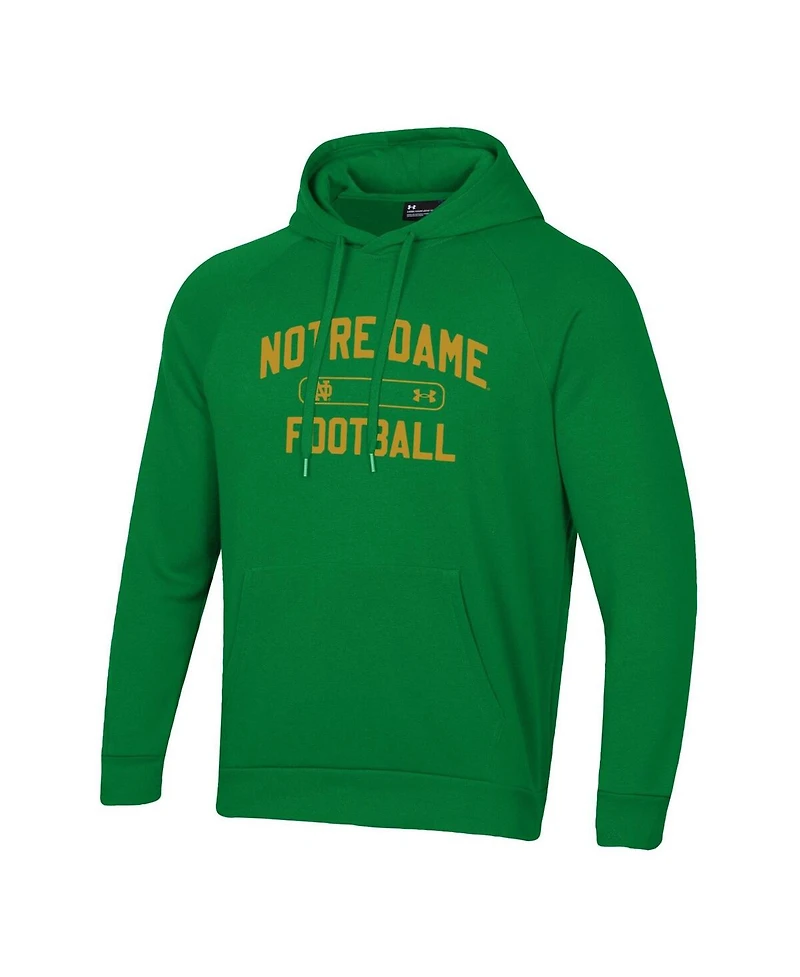 Under Armour Men's Green Notre Dame Fighting Irish 2025 Sideline Rival Fleece Hoodie