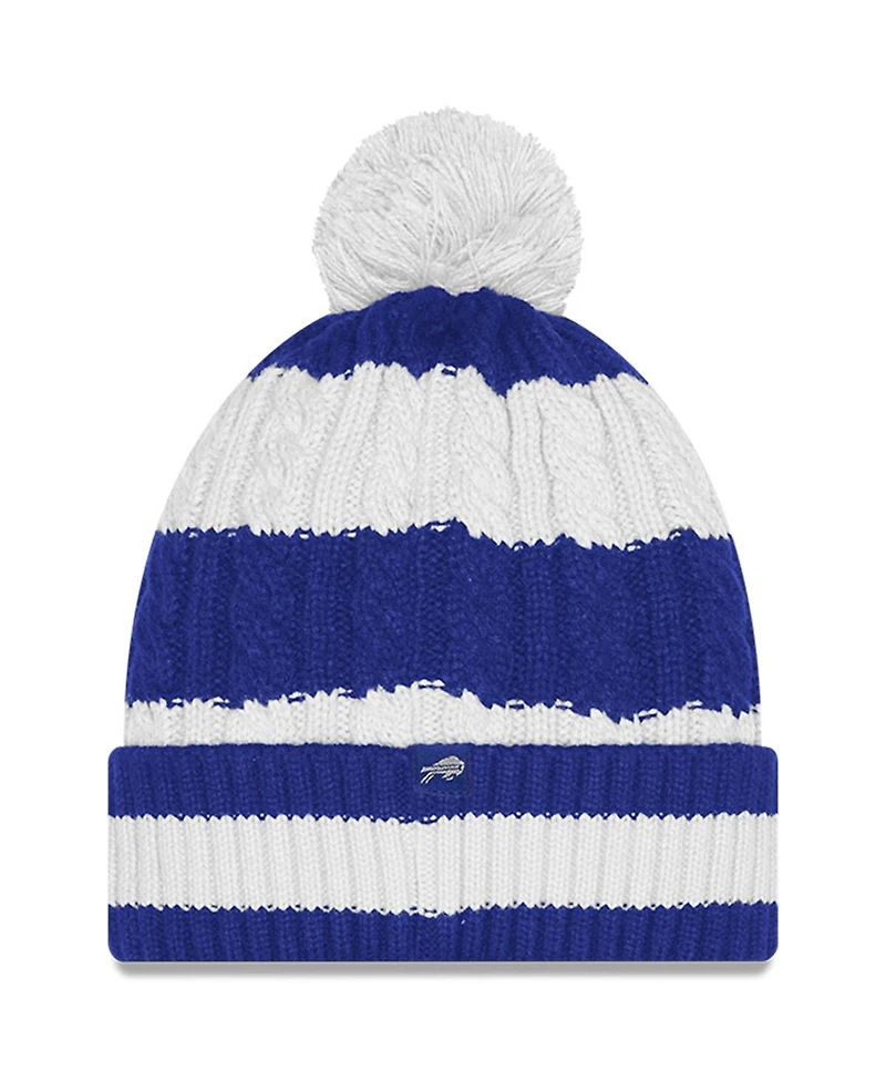 New Era Women's Royal Buffalo Bills 2025 Rivalries Collection Braided Cuffed Pom with Knit Hat