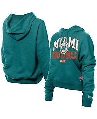 New Era Women's Aqua Miami Dolphins Throwback Boxy Hoodie Sweatshirt