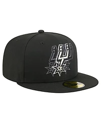 New Era Men's Black San Antonio Spurs Tri-Hit 59Fifty Fitted Hat