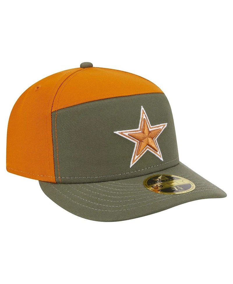 New Era Men's Olive/Brown Dallas Cowboys 2-Tone Color Pack Split Panel 59FIFTY Fitted Hat