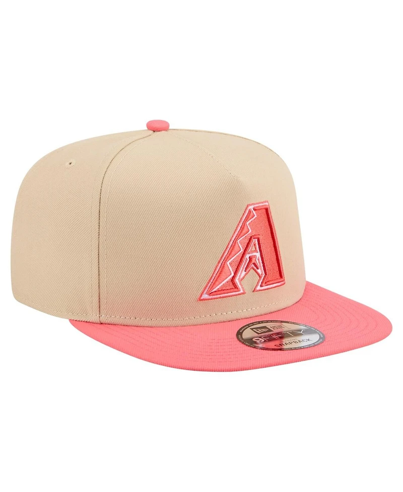 New Era Men's Light Beige/Coral Arizona Diamondbacks Color Pack A-Frame 9FIFTY Snapback Hat