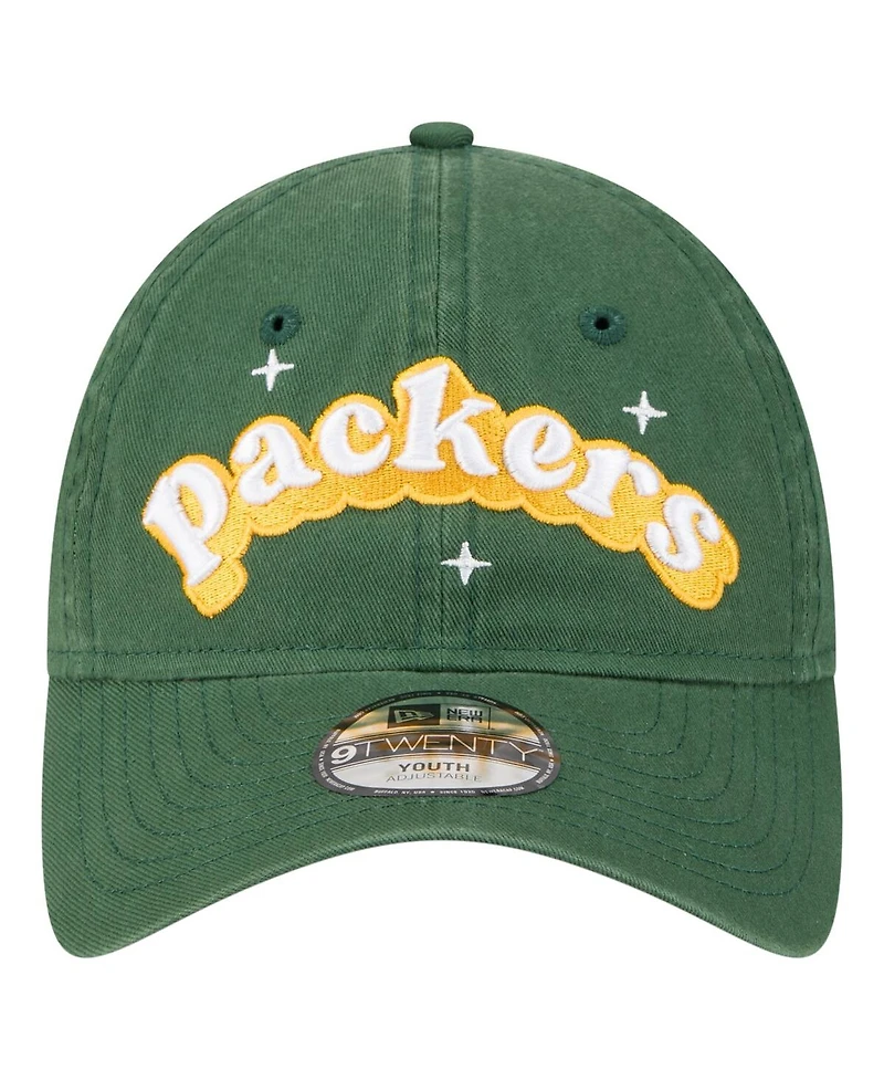 New Era Big Girls Green Green Bay Packers Cheer 9TWENTY Adjustable Hat