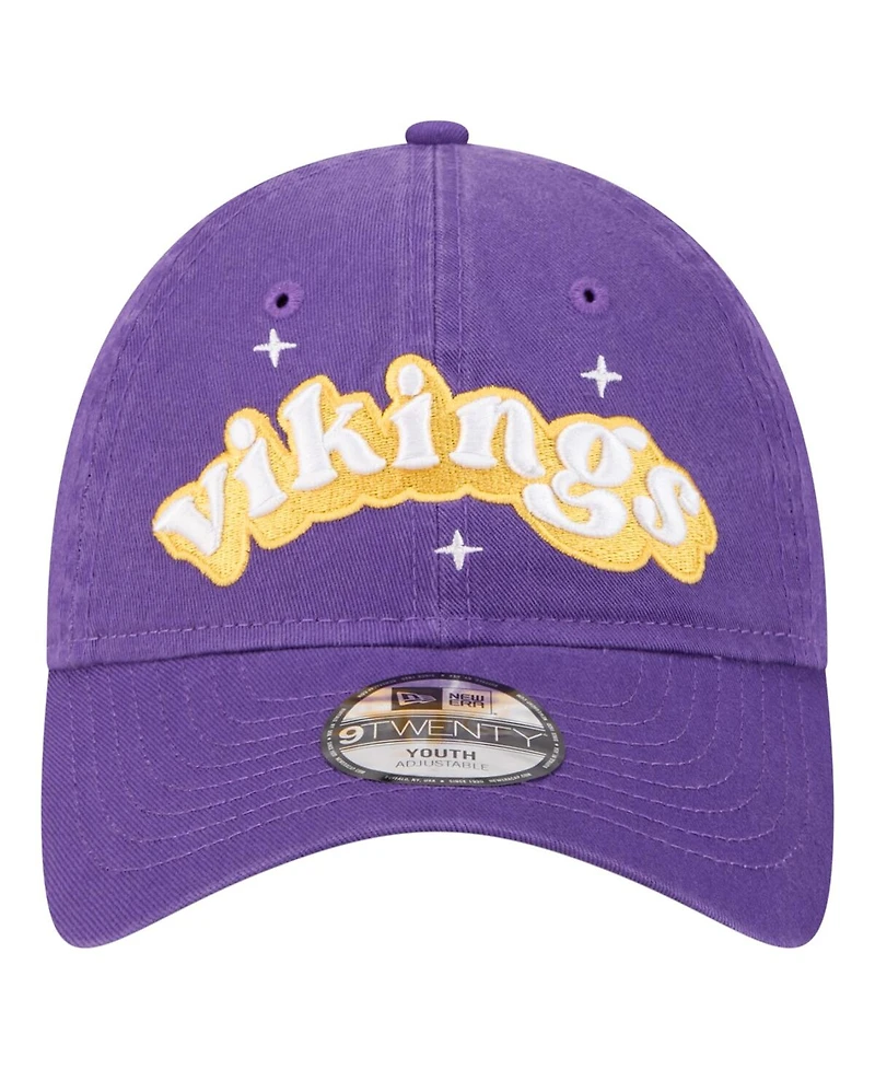 New Era Big Girls Purple Minnesota Vikings Cheer 9TWENTY Adjustable Hat