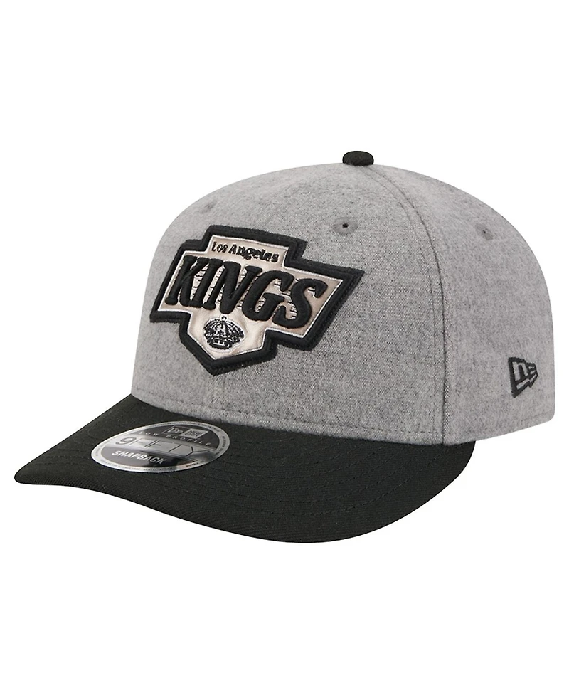 New Era Men's Gray/Black Los Angeles Kings Wool Pin Low Profile 9FIFTY Snapback Hat