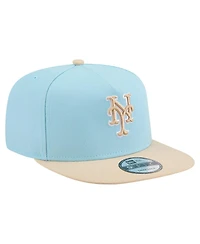 New Era Men's Light Blue/Light Beige New York Mets Color Pack A-Frame 9FIFTY Snapback Hat