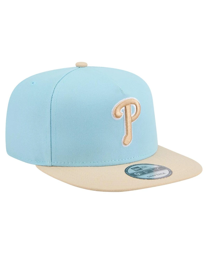 New Era Men's Light Blue/Light Beige Philadelphia Phillies Color Pack A-Frame 9FIFTY Snapback Hat
